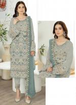 Georgette Grey Eid Wear Embroidery Work Pakistani Suit